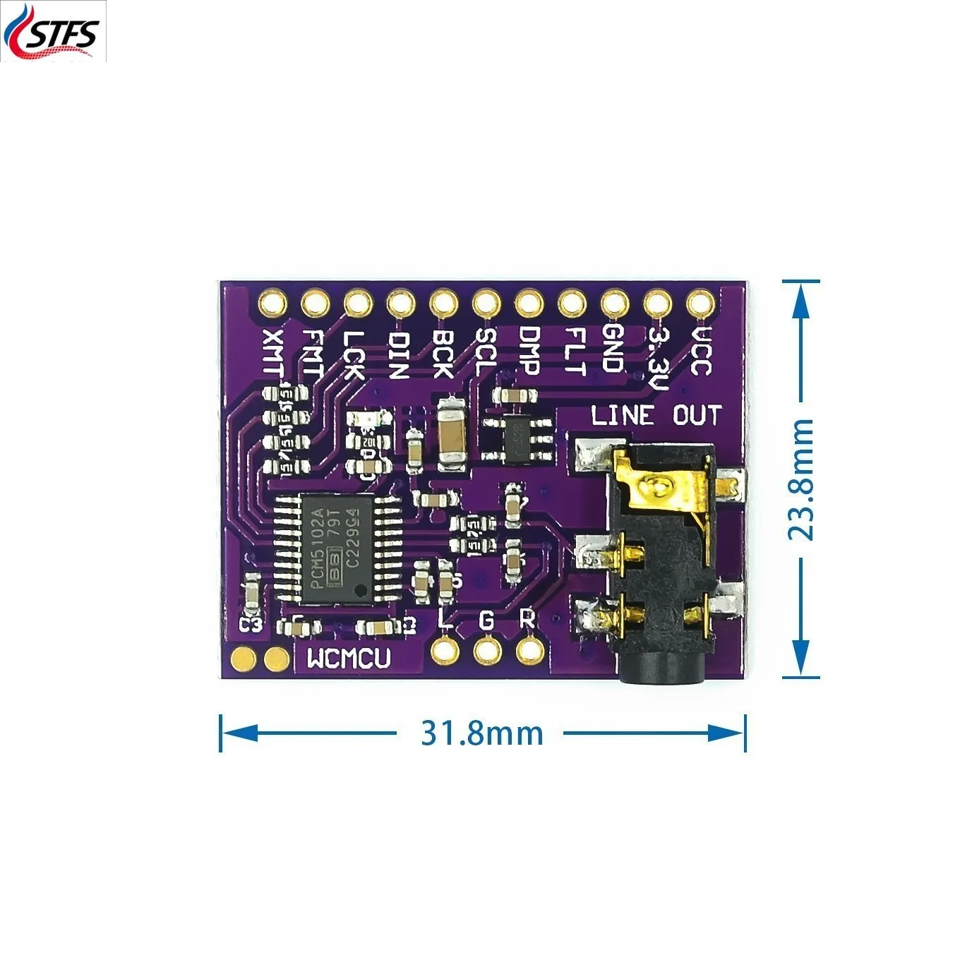 Интерфейс I2S PCM5102A ЦАП декодер GY-PCM5102 модуль плеера плата формата pHAT цифровая