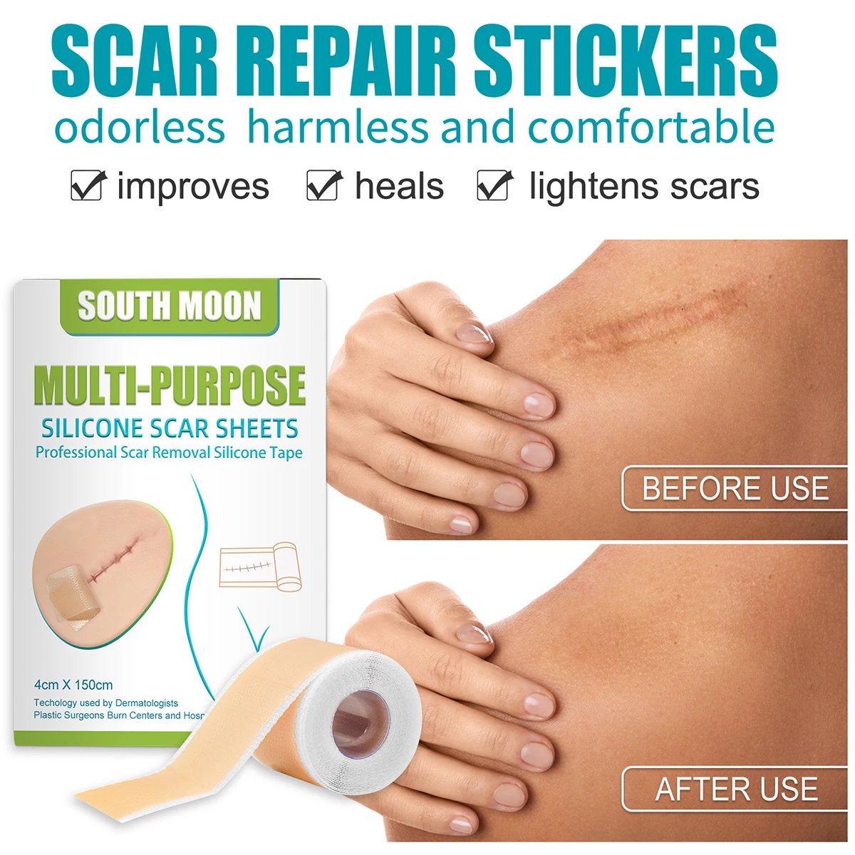 Силиконовая лента для удаления шрамов лечебная пластырь лечения акне травм
