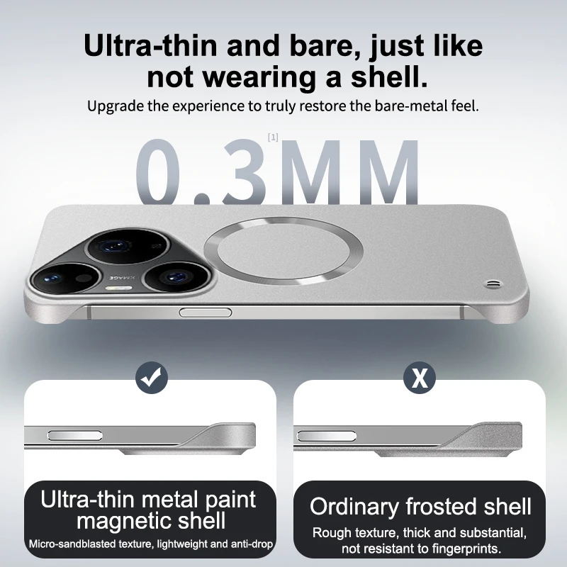 Фото Магнитный тонкий модный чехол для телефона Huawei Pura 90 80 70 P60 P50 P40 Pro Max Plus Pro+ Ultra P50E, жесткая безрамочная задняя крышка из поликарбоната №4