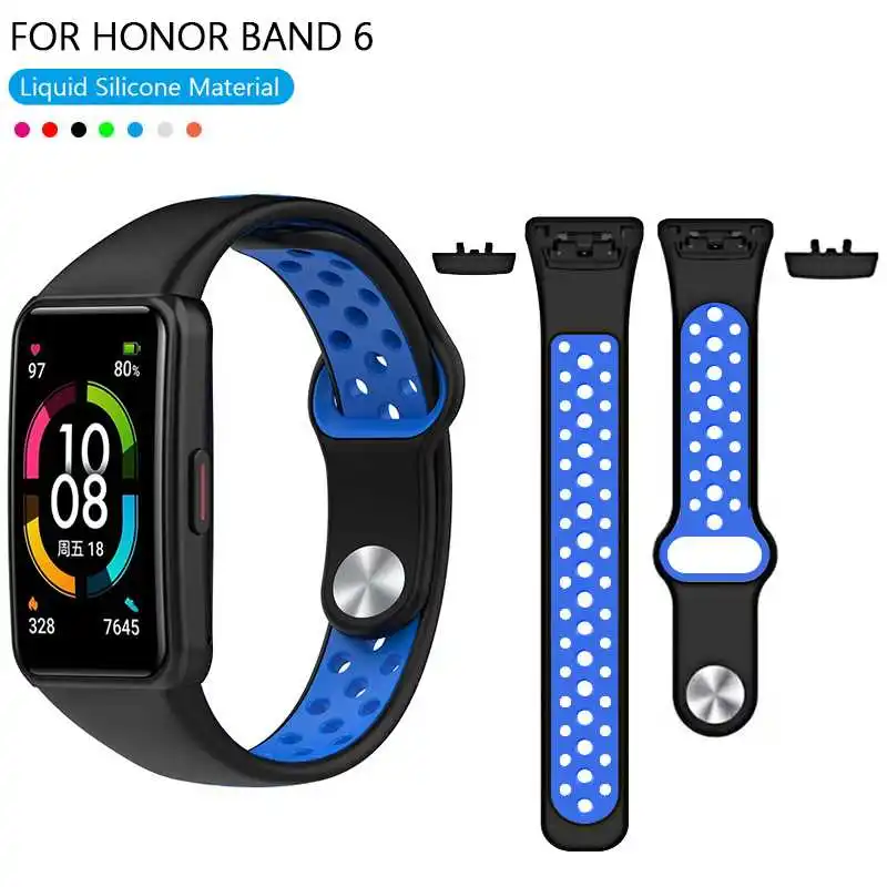 

Mokoemi Simplicitye Bicolor Silicone Strap For Huawei Honor Band 6 Band Smart Watch Wristband Bracelet WatchBand