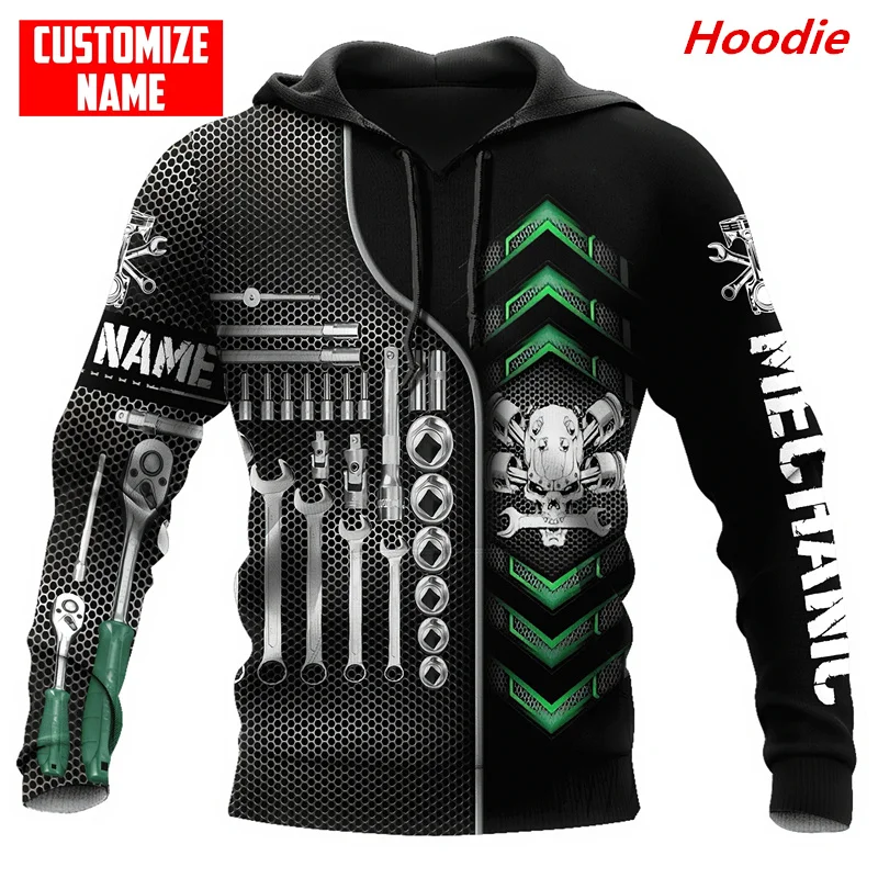 

Модная Осенняя толстовка с капюшоном, механические инструменты, индивидуальное имя, 3D печать, Мужская толстовка на молнии, унисекс, Уличная Повседневная Толстовка в стиле Харадзюку, A0028