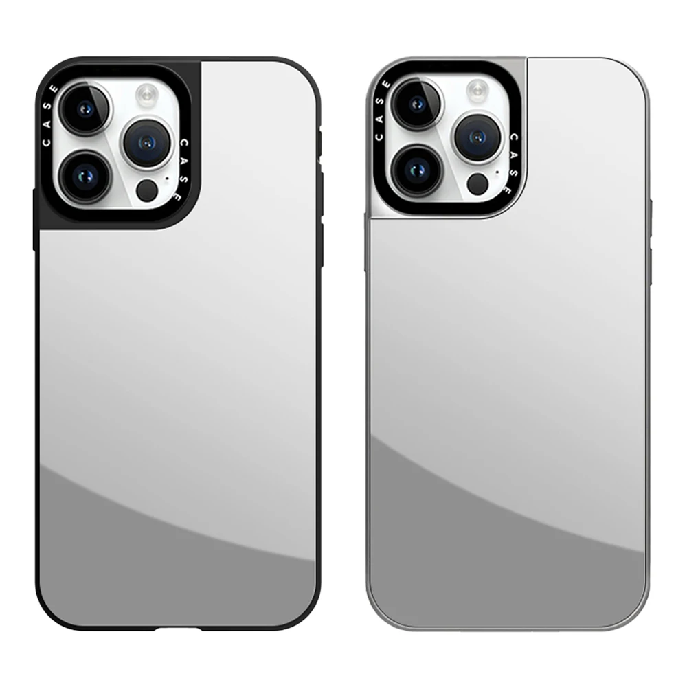 Черный и серебряный бордюр с зеркалом MagSafe для iPhone 16 15 14 13 12 11 Pro Max противоударная