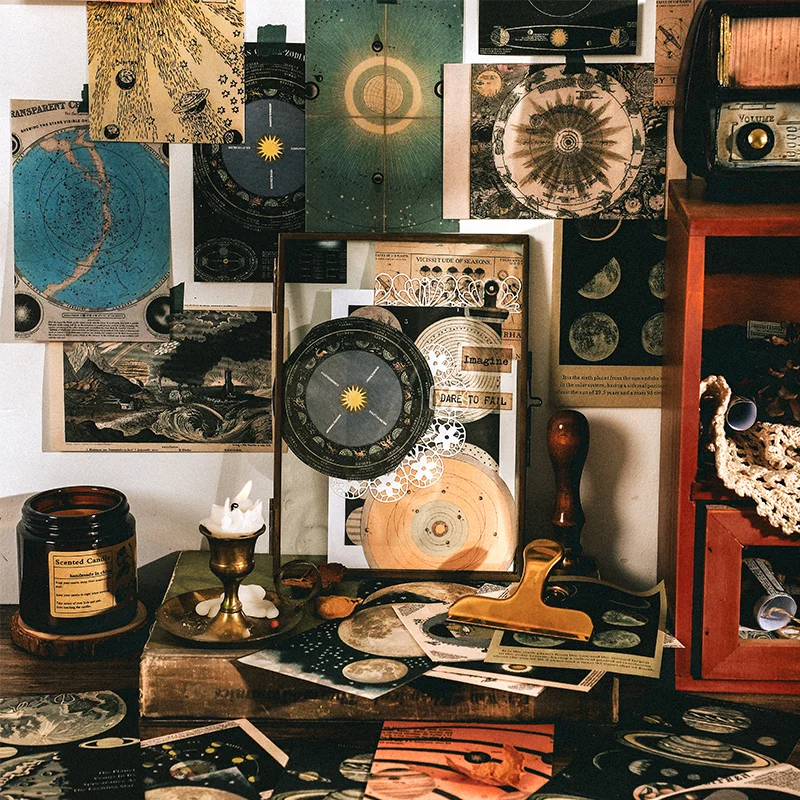 

60 sheets Letters of the Years Series Material Paper Retro Memo Pad Decorative Stationery Scrapbooking Diary Album Lable Planner