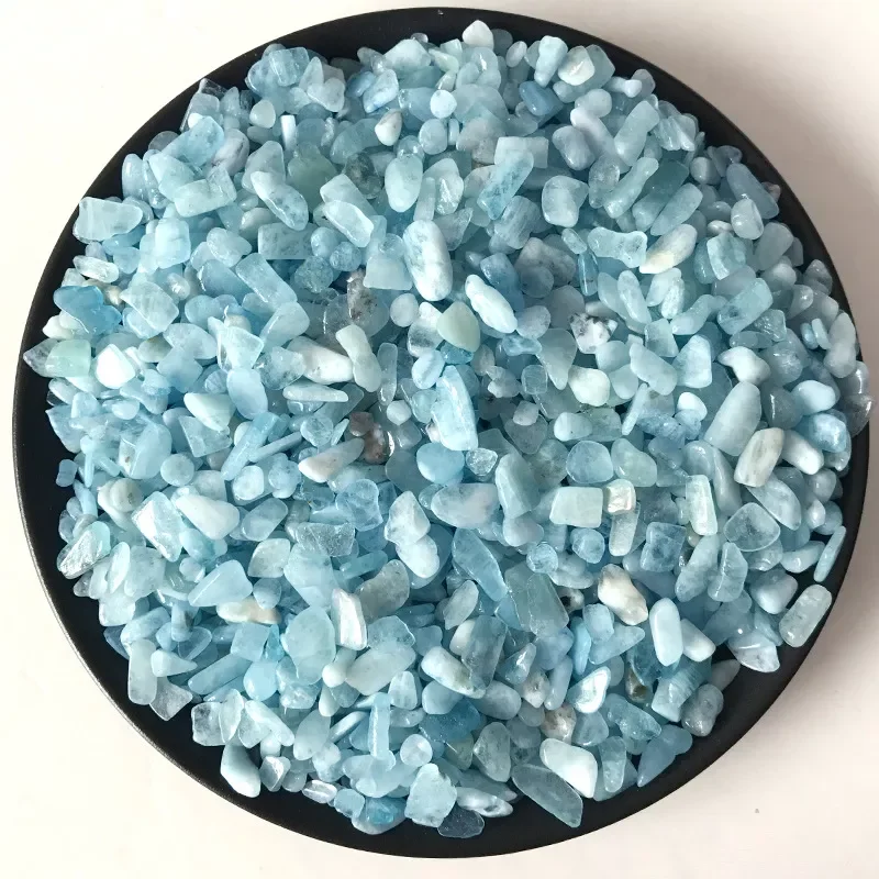 

8-12mm Natural Aquamarine Quartz Gravel Crystal Stone Rock Chips Specimen Lucky Natural Stones and Minerals