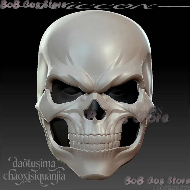 Фото 3D-маска-шлем из полимолочной кислоты для косплея на Хэллоуин: панк-стиль, ужас, призрак, скелет, череп №3
