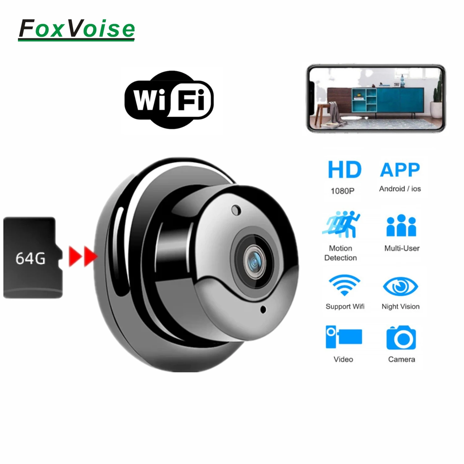 

Mini Wifi Security Surveillance Camera Micro IP 1080P Video Webcam Baby Monitor Really Night Vision Home Outdoor Indoor Cameras