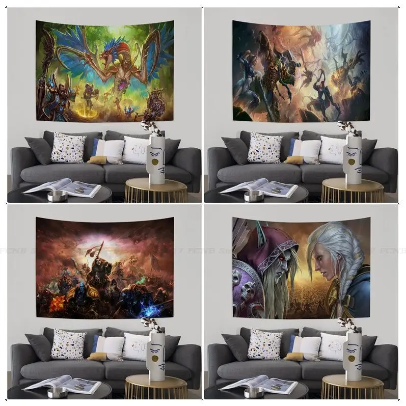 

W-Worlds of W-Warcrafts Tapestry Cartoon Tapestry Art Science Fiction Room Home Decor Wall Hanging Sheets