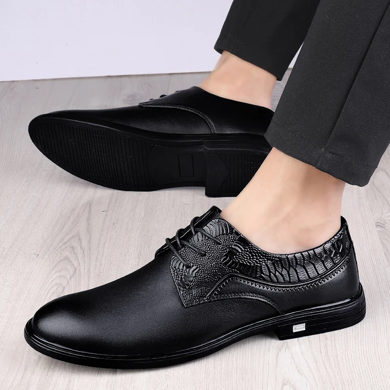 

shoes for men lace up Genuine Leather men's casual shoes men Business Oxfords Brand men's cow leather shoes for men