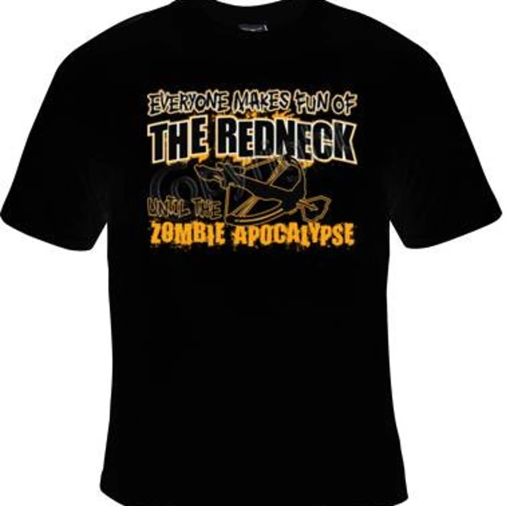 

TX mens zombie Tshirts everyone makes fun of the redneck until the zombie apocalypse zombies tee