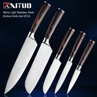 xituo kitchen knife set sharp japanese santoku mirror light stainless steel chef knife set utility paring knives cooking tools