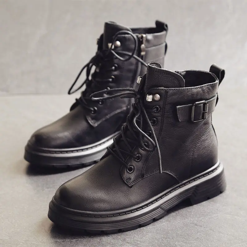 

Fashion Plus Cotton Warm Winter Women's Boots Thick-soled Women's Boots Punk Shoes Motorcycle Shoes Ankle Boots Zapatos De Mujer