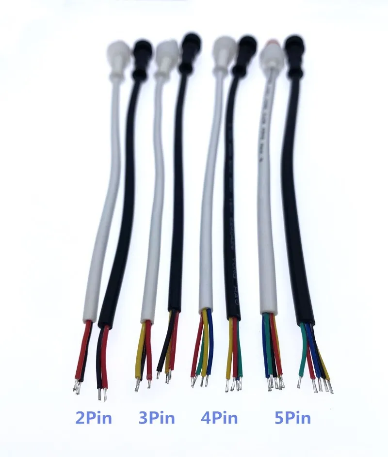 1 шт. M12 2 3 4 5 Pin IP65 водонепроницаемый кабель штырь-гнездо для Светодиодный ных лент
