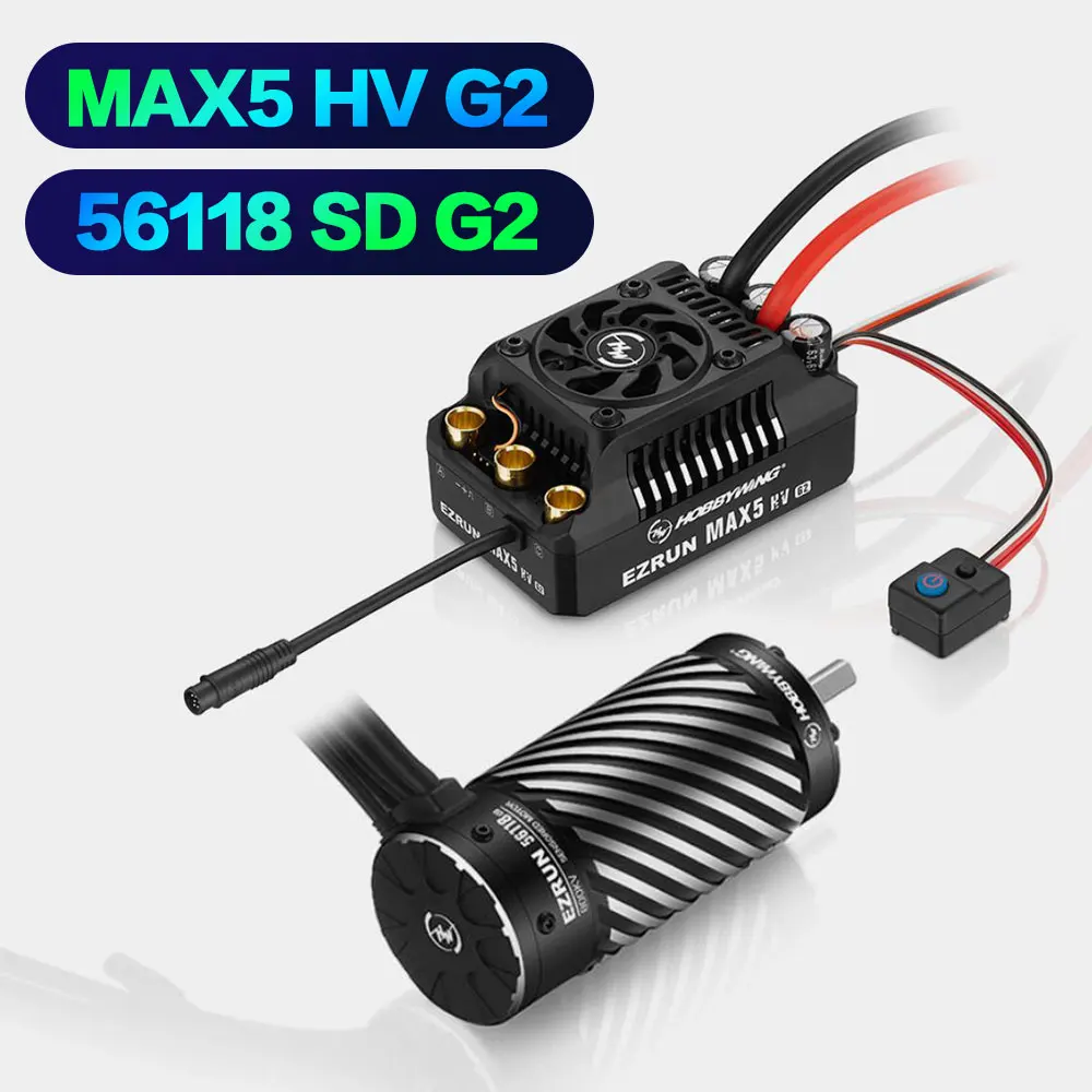 HobbyWing EzRun MAX5 HV G2 Sensible Brushless Electric Blending 56118 SD G2 Motor Suitable for 1:5 RC Remote Control Vehicles