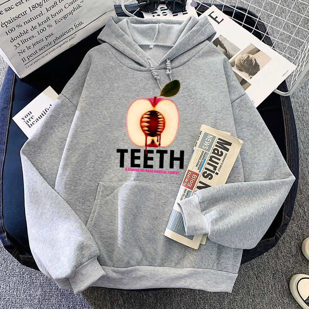 Толстовки с музыкальной комедийной зубами толстовки графическим принтом Apple Moletom