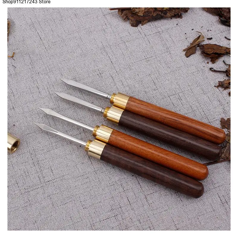 

Tea Knife Sandalwood Stainless Steel Pu Er Dedicated Tea Needle accessories Spiral bubble puer tea Kitchen tools