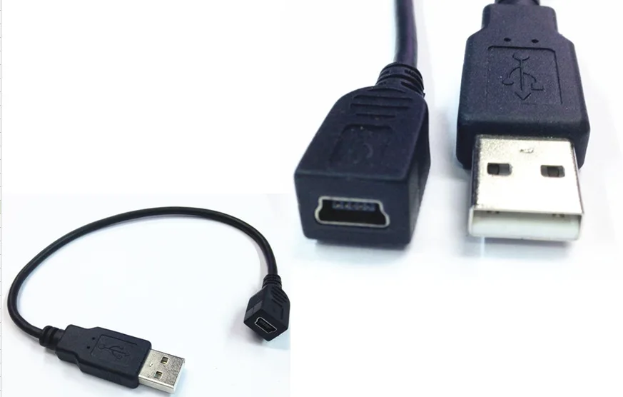 Micro/Mini 5P Женский USB 2.0 Жесткий диск Цифровая камера Телефон Кабель для передачи