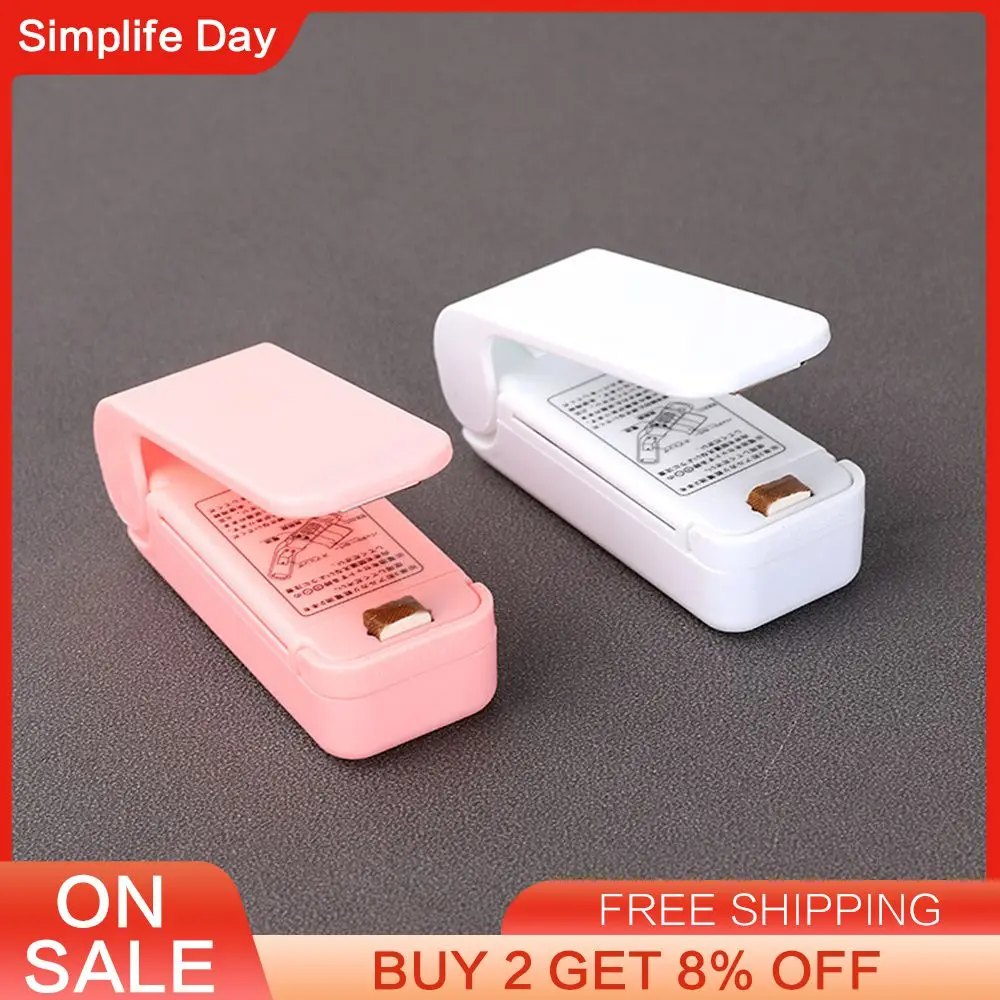 

Mini Food Sealers Efficient White Vacuum Sealer For Snack Food Preservation Snack Packaging Machine Household Appliances Durable