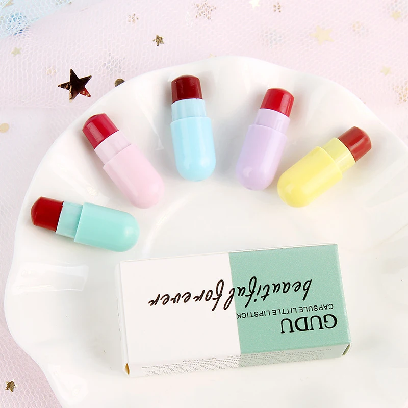 

GUDU Capsule Lipstick 5 Piece Set Lasting Moisturizing Moisturizing Jelly Lip Gloss Waterproof Non-marking Lipstick Gift TSLM1
