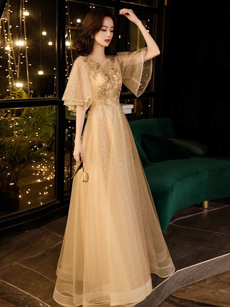 

Dreamy Elegant Evening Dresses Female 2022 New Banquet Temperament Celebrity Mori Adult Ritual Dresses