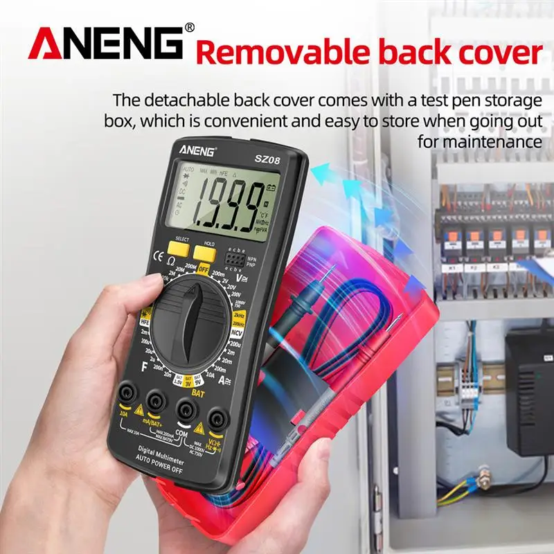 

ANENG SZ08 Digital Multimeter Ultra-thin Storage Professional Multimetro Auto Voltmeter AC DC 220V Resistance Handhold Testers