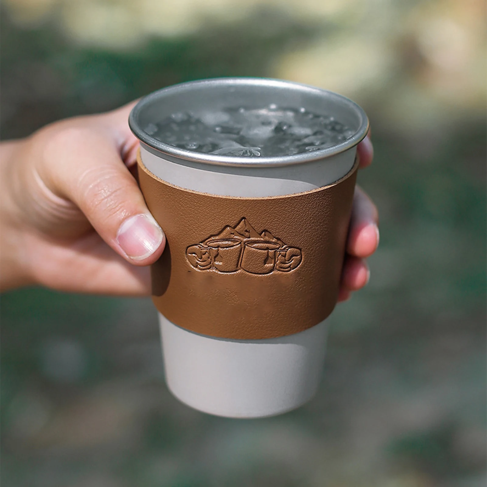 

Stainless Steel Cup Sleeves Reusable Water Cup Sleeve For Hiking Picnic