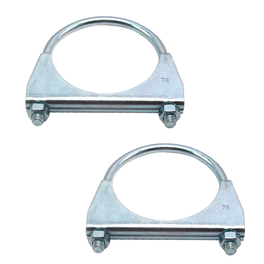 

2pcs Heavy Duty Saddle Style U Muffler Clamps With Antirust Jacket (3 ")