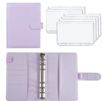 2022 a6 binder budget pu leather planner pockets expense budget sheets notebook cash envelope organizer system with clear zipper