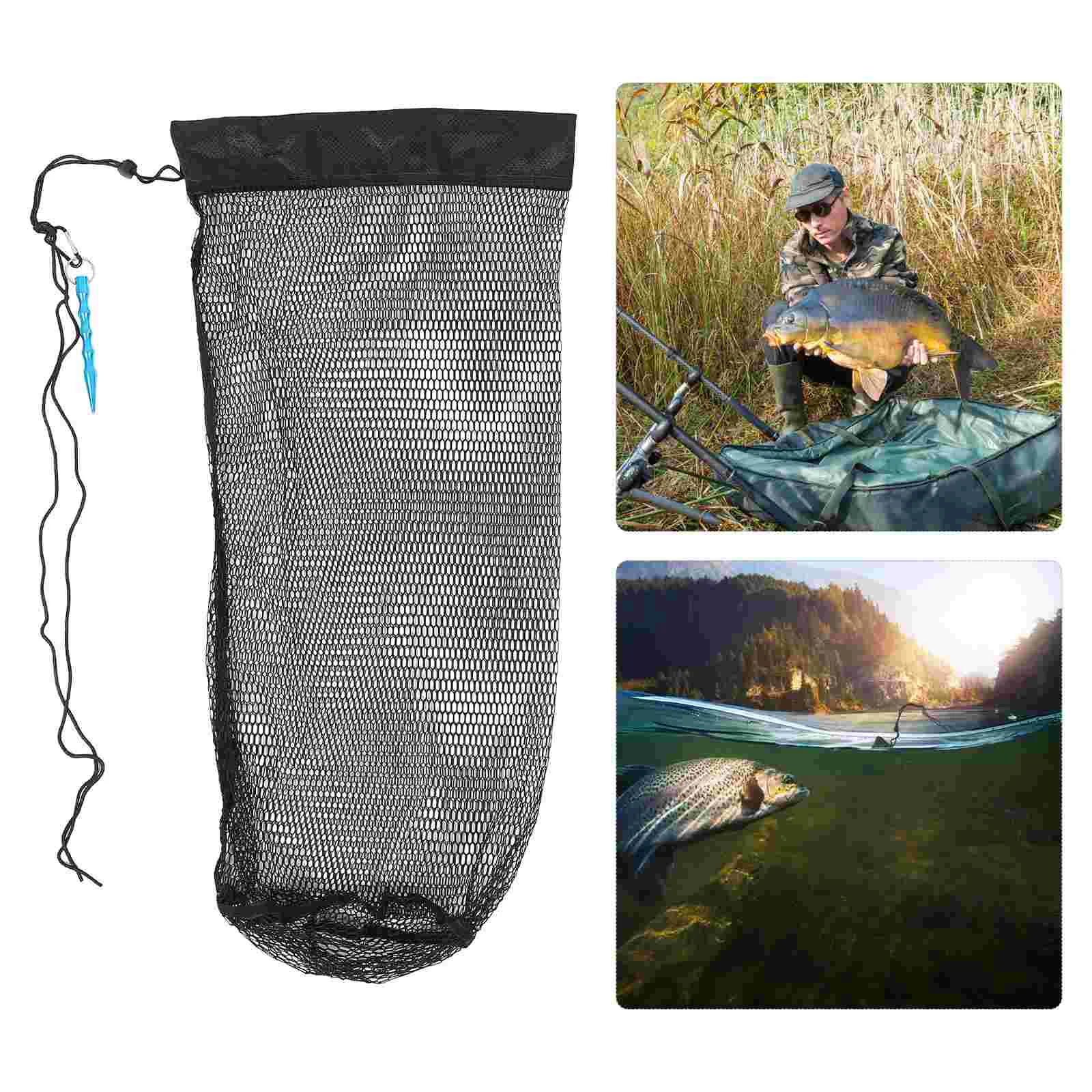 

Fish Fishing Net Basket Collection Bag Nylon Mesh Catching Outdoor Lightweight