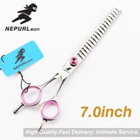 nepurlson 7 inch professional pets dog scissors for dog grooming thinning pet grooming shears