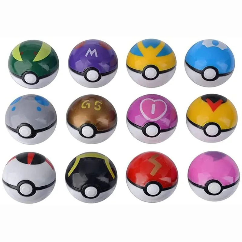 

12PCS/set Pokemon Pokeball Kawaii Anime Figure Pikachu Different Styles Pokmon Game Ball Animation Character Doll Children Toy