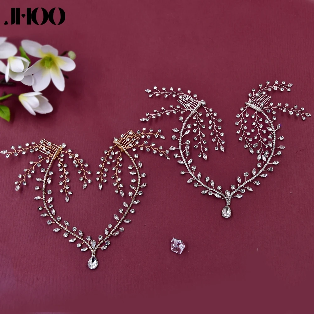 

Свадебная расческа для волос JHOO Стразы с каплями воды на лоб свадебные головные уборы Роскошная Бриллиантовая расческа для волос HP466