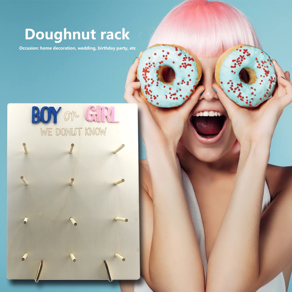 

Деревянная подставка для выпечки пончики дисплей пончики Свадьба День рождения десертная посуда пончики стеллажи пончики стойка держател...