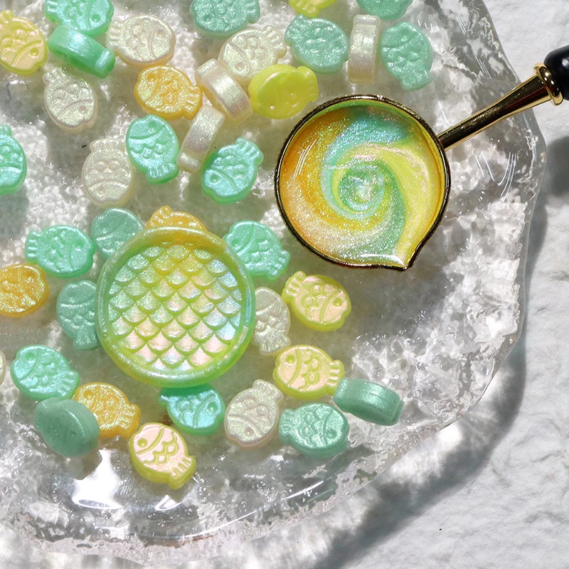 80 шт. восковые палочки в форме рыбы частицы сургучные бусины конверт сделай сам