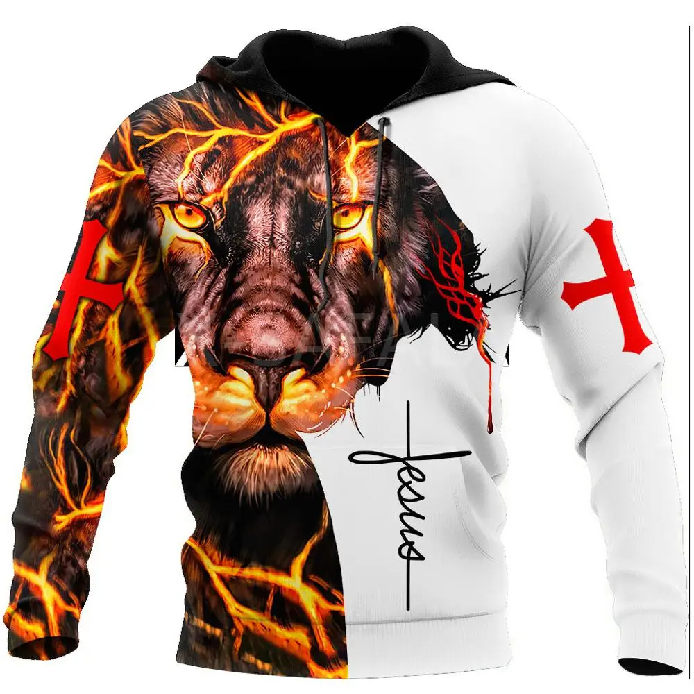 

Christian Jesus Lion Catholic 3D Print Hoodie Man Women Harajuku Outwear Zipper Pullover Sweatshirt Casual Unisex Jacket Style-1