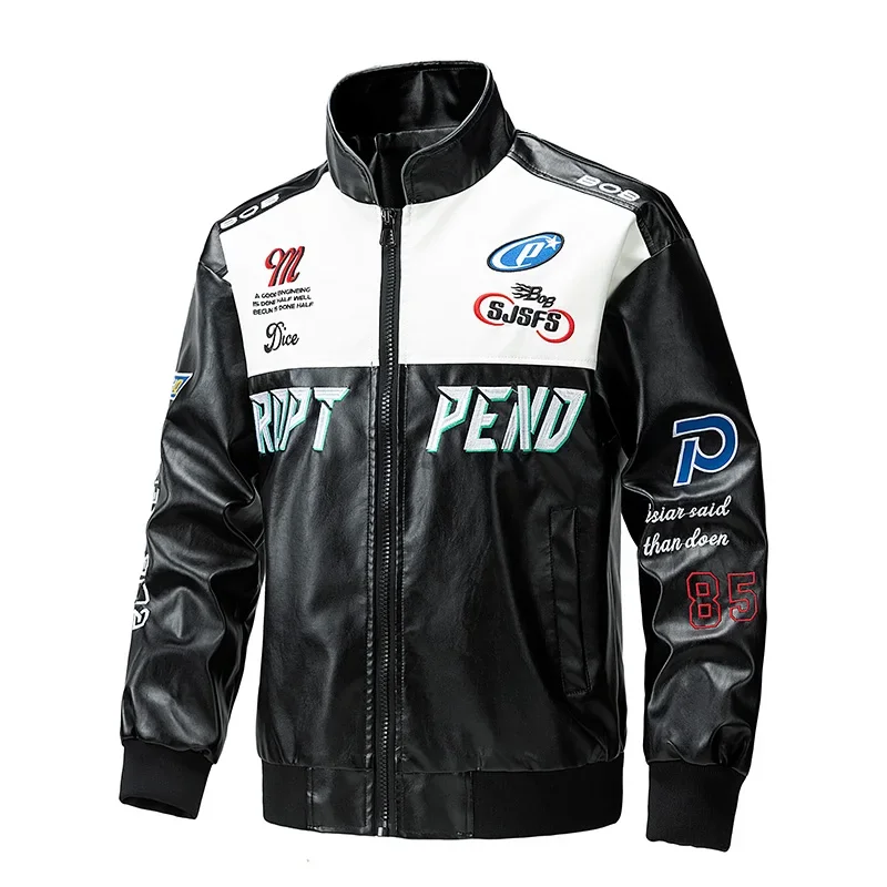 Уличный тренд 2028 XKK свободное кожаное пальто для мужчин красивая черная