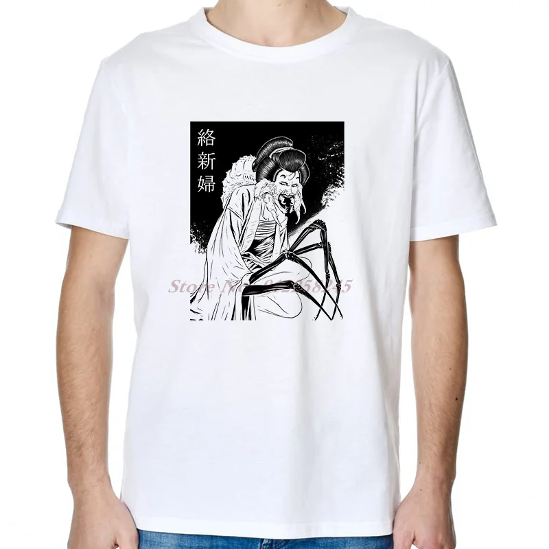 

Sorghum Japanese Spider Woman Yokai Anime Manga Horror Dark Art fashion graphic t shirts Summer Harajuku Streetwear