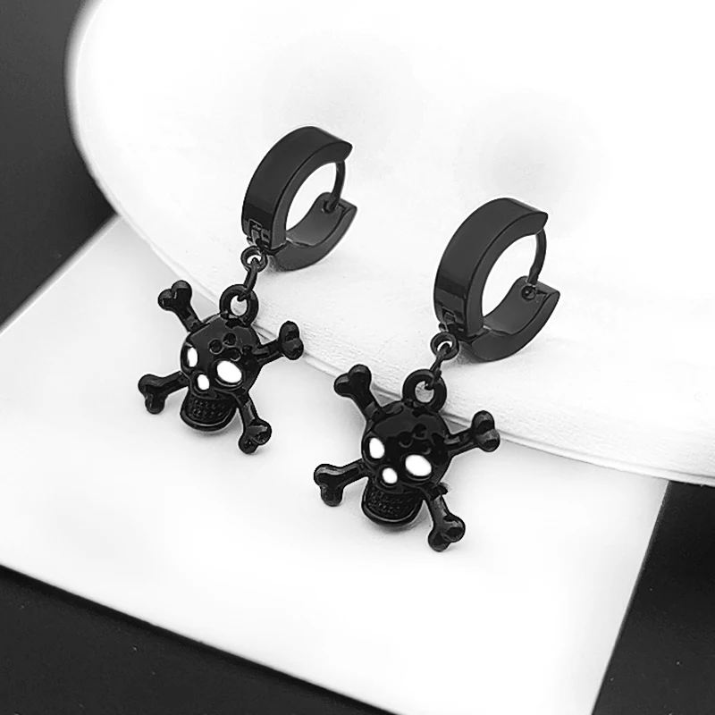 1 пара серьги-гвоздики в виде черепа из нержавеющей стали | Украшения и аксессуары