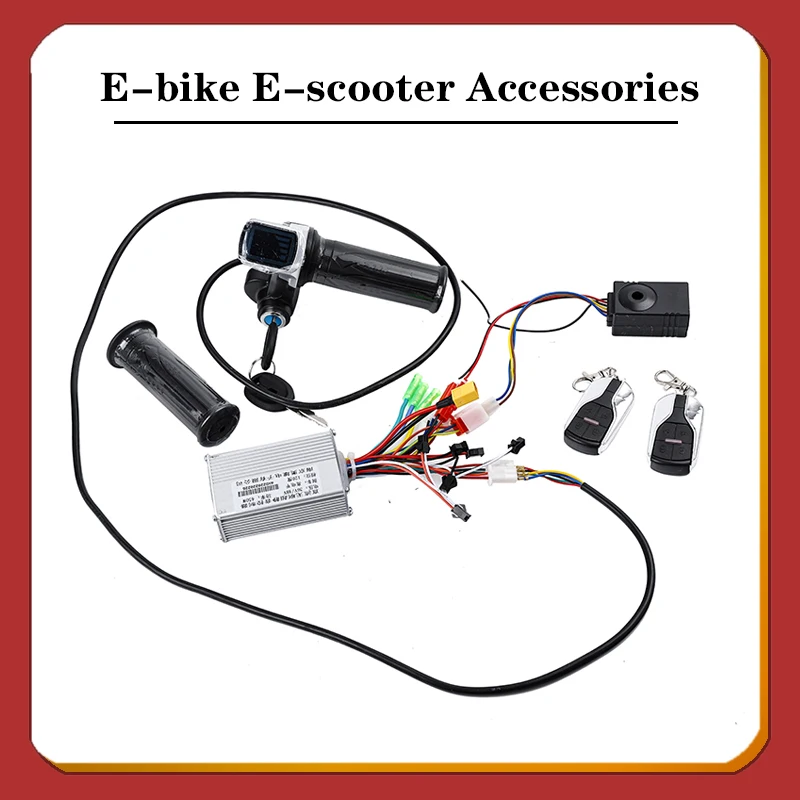 Electric Bike/Bicycle E-bike E-scooter 36V 48V 450W Brushless Controller + Twist Thumb Throttle + Anti-theft Alarm Remote Engine