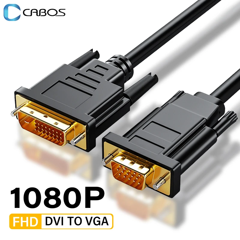 HD 1080P Dvi to VGA Cable Adapter DVI 24+1 Video Audio Synchronization DVI to VGA for Laptop Computer Monitor TV Box VGA Cable