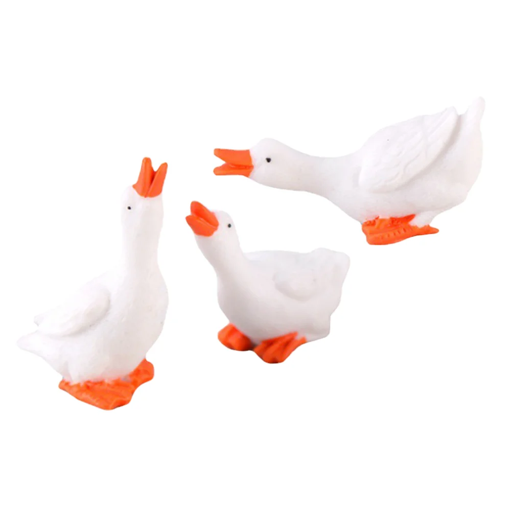 

Goose Animal Miniature White Figurine Figurines Statue Sculpture Figure Resin Duck Decor Decoration Ornament Educational Model