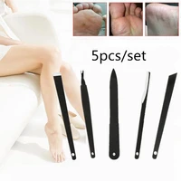 5pcsset beauty tools scraper dead leather fork nail file bevel knife flat knife 2 in 1 pedicure manicure tools set