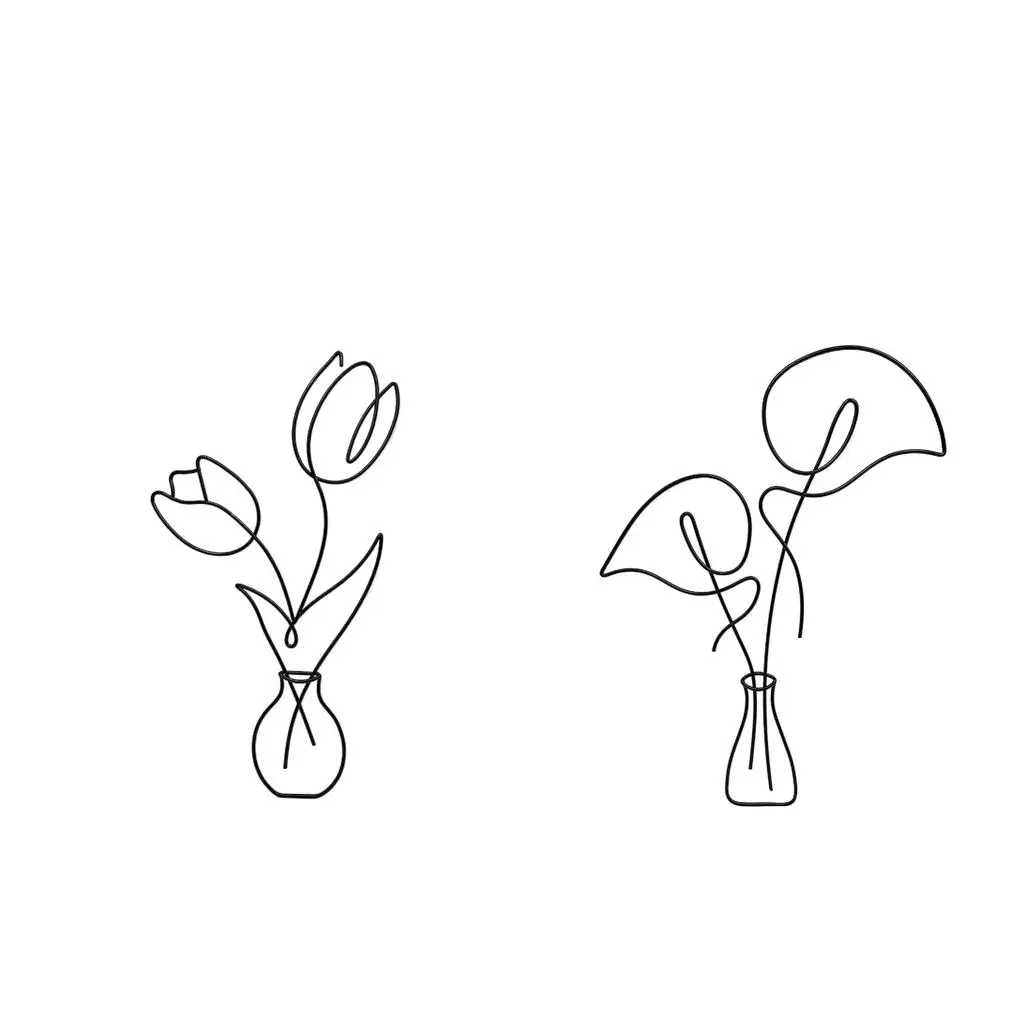 

2pcs Metal Flower Wall Art Sculpture Decoration Indoor Wall Decor