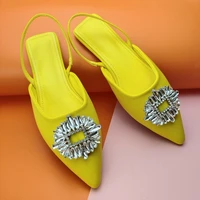 luxury brand summer 2022 women sandals fashion crystal flats shoes woman mules slip on zapatos de mujer casual lady shoes women