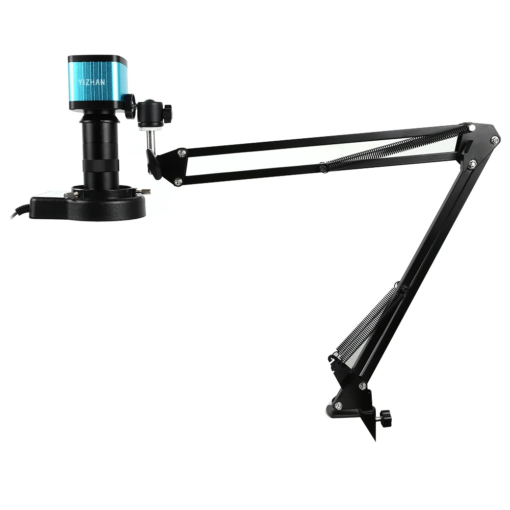 yizhan hdmi usb 48mp 4k digital electronic video microscope camera industrial 130x zoom lens cantilever stand pcb phone repair free global shipping