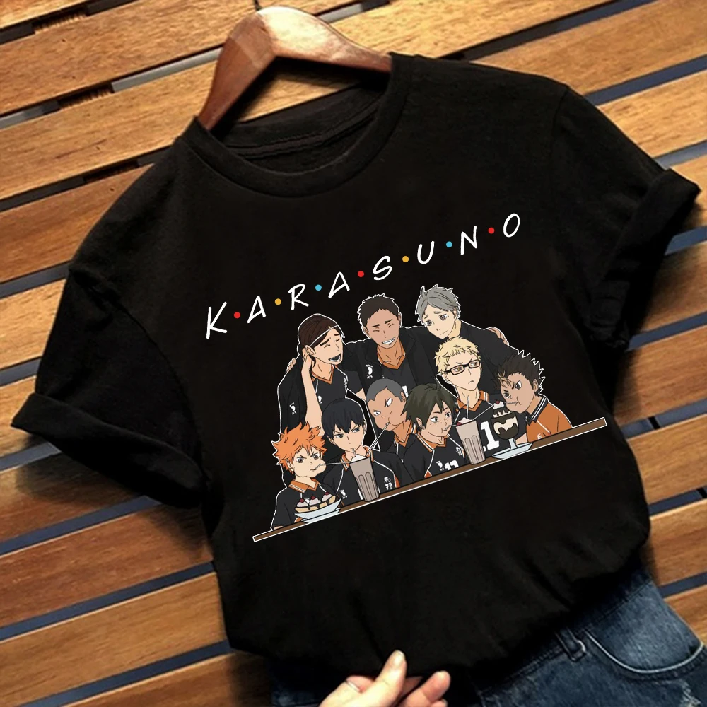 

Haikyuu футболка для женщин Kuroo аниме футболка с принтом летающие высокие Графические футболки крутой карасуно японское аниме футболка топы ун...
