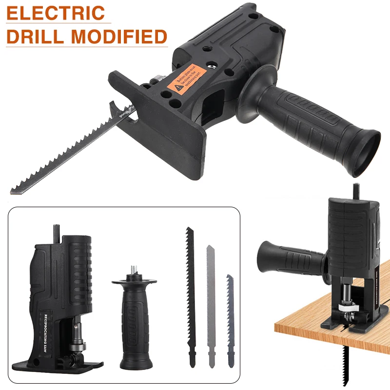 

Портативный адаптер для сабельной пилы, Модифицированная электрическая дрель для деревообработки, режущий станок насадка-адаптер для резки металла