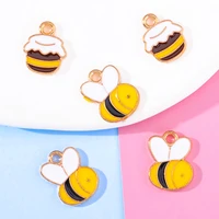 20pcs 1114mm enamel bee honey jewelry making cute earrings pendants bracelets necklace accessories diy finding craft supplies