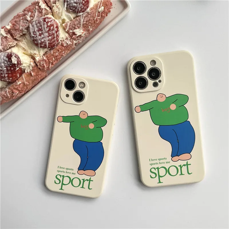 

Funny Fat Boy Phone Case For iPhone 13 12 11 14 Pro Max XS X XR Mini Fashion Fundas Shockproof Soft Silicone Cover for iPhone13