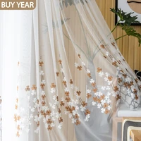 modern curtains for living dining room bedroom simple white bay window embroidered window screen french window tulle curtains