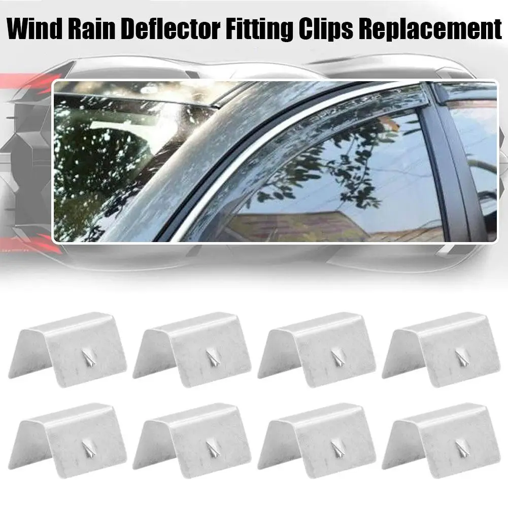

12pcs Car Wind Rain Deflector Fitting Clips Stainless Steel Car Rain Eyebrow Clip Replacement Auto Accessories for Heko G3 Y0W8